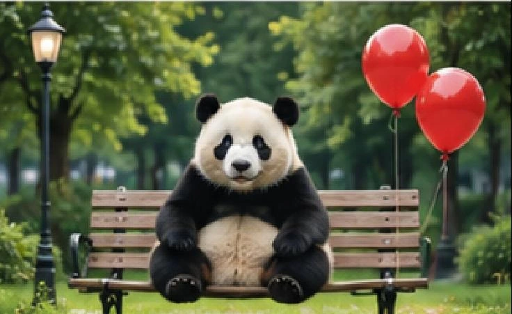 After further evolution: two red balloons on the right